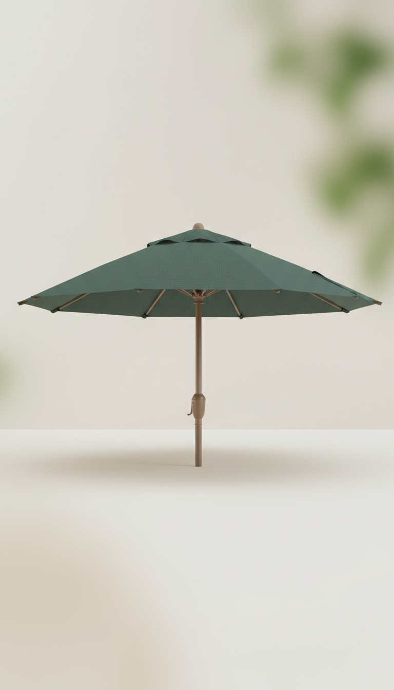 Compact Umbrella with Slate Green Fabric