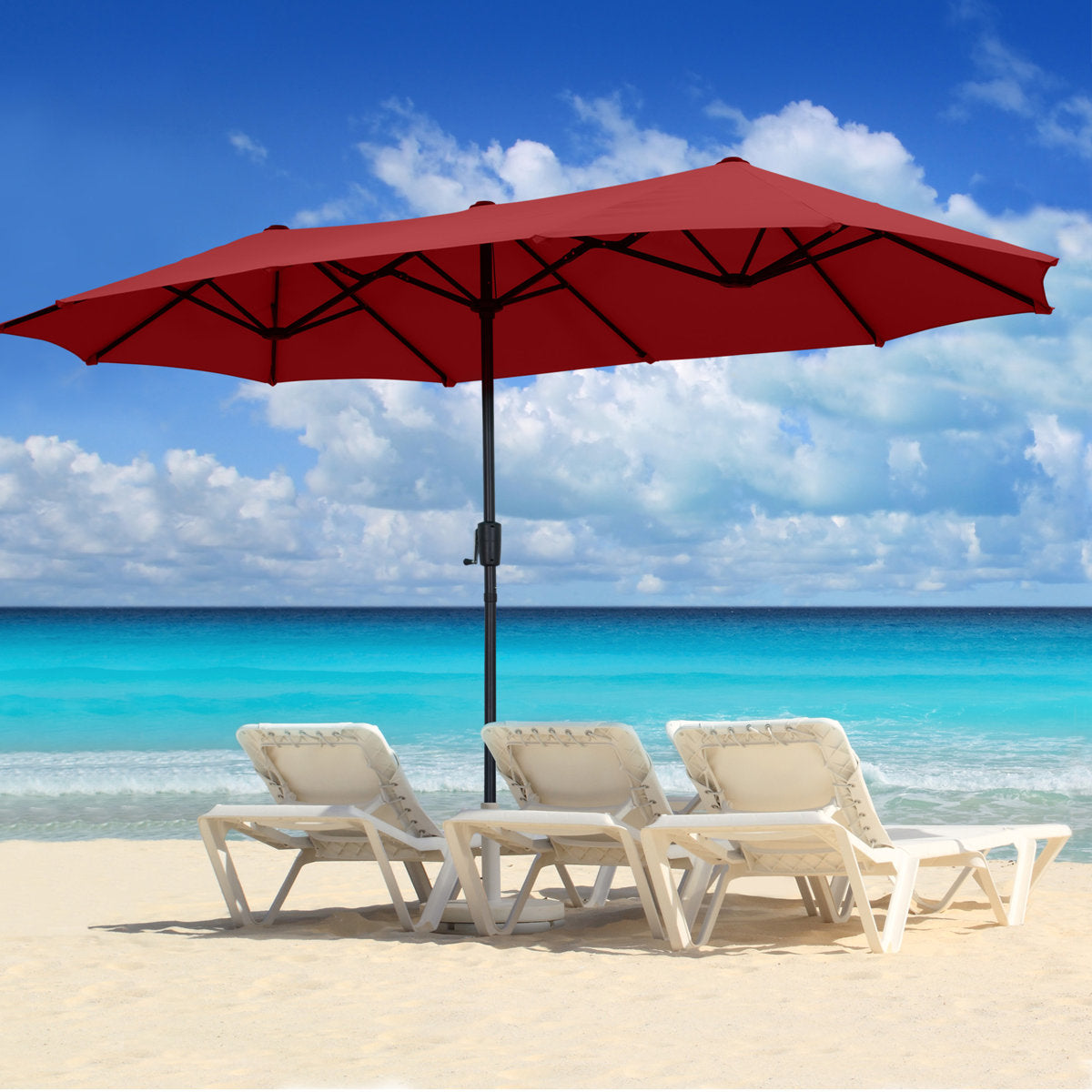 Arlmont & Co. 13FT Patio Umbrella with 12 Sturdy Ribs, Crank