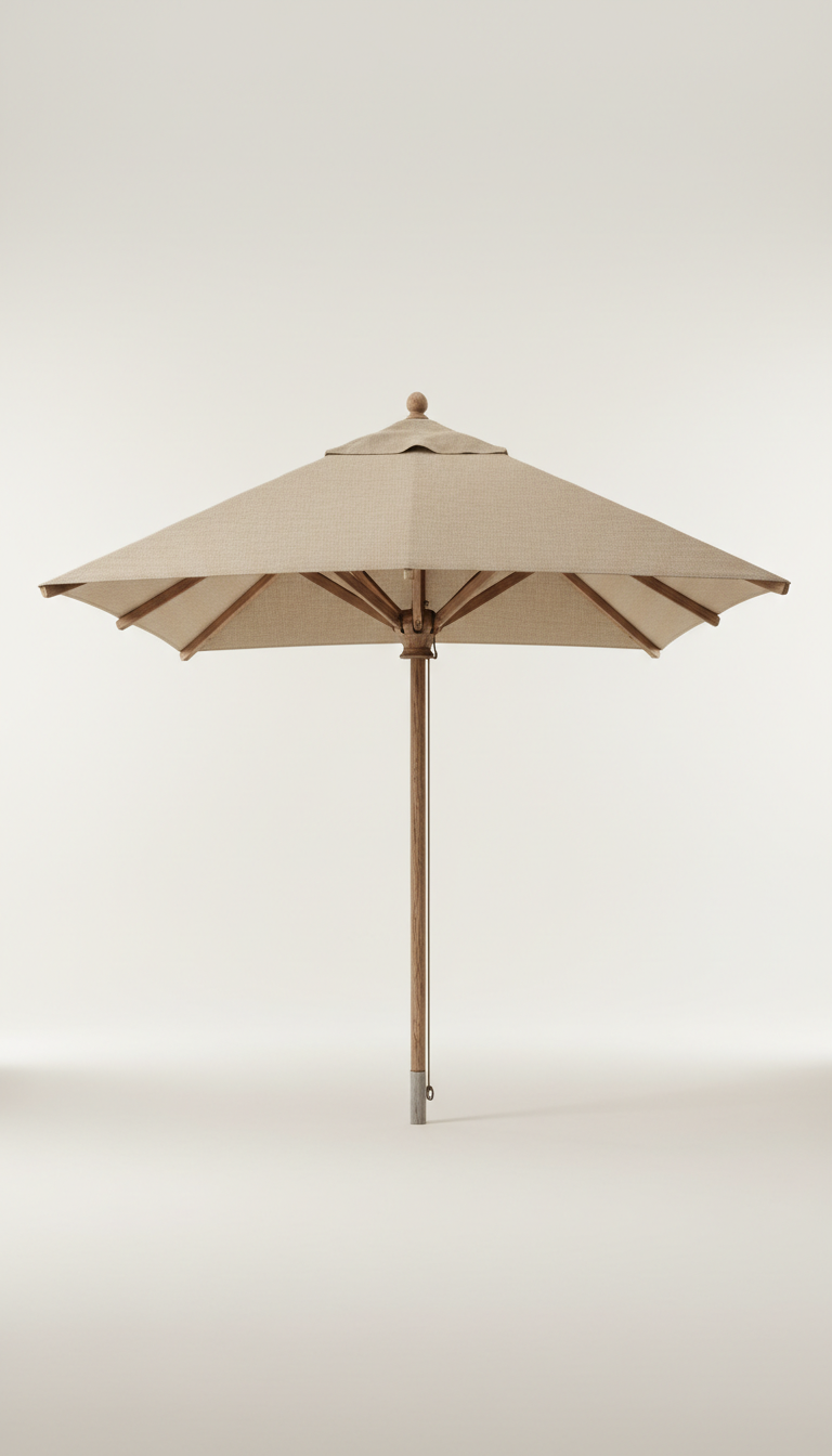 Large Umbrella with Driftwood Frame